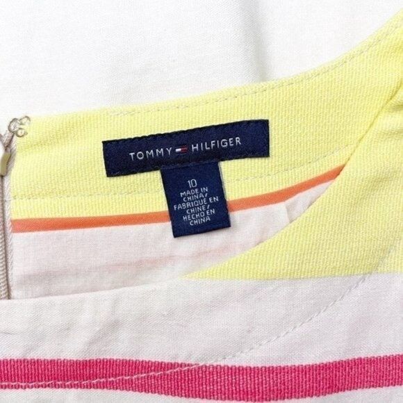 Tommy Hilfiger Linen Stripe Sheath Dress 10 Medium - Picture 8 of 10
